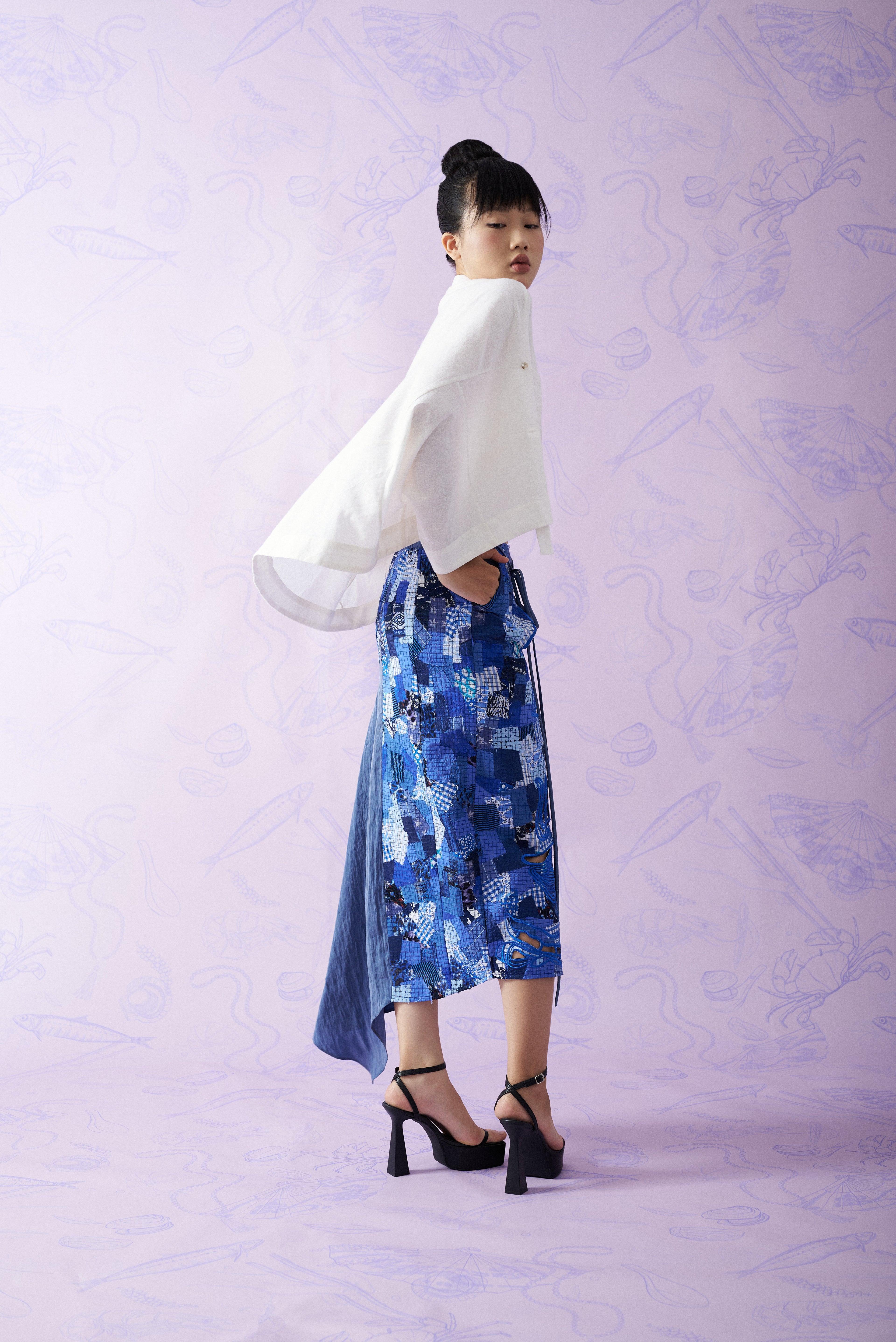 (PRE-ORDER) Blue Coral Midi Skirt